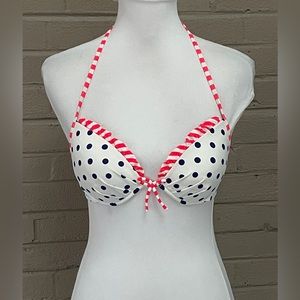 Victoria’s Secret  ruffled polka dot bikini top 34 B